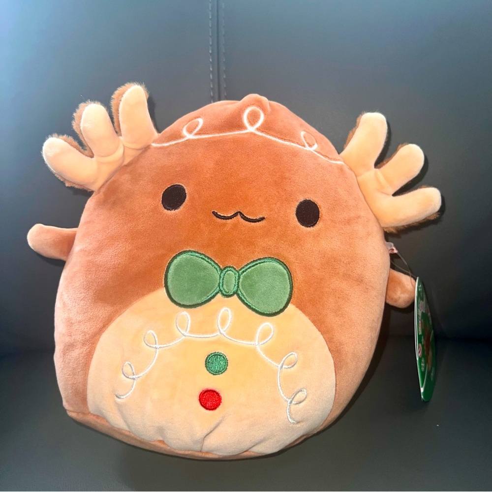 NWT 🥀 8" Den the Gingerbread Axolotl Squishmallow